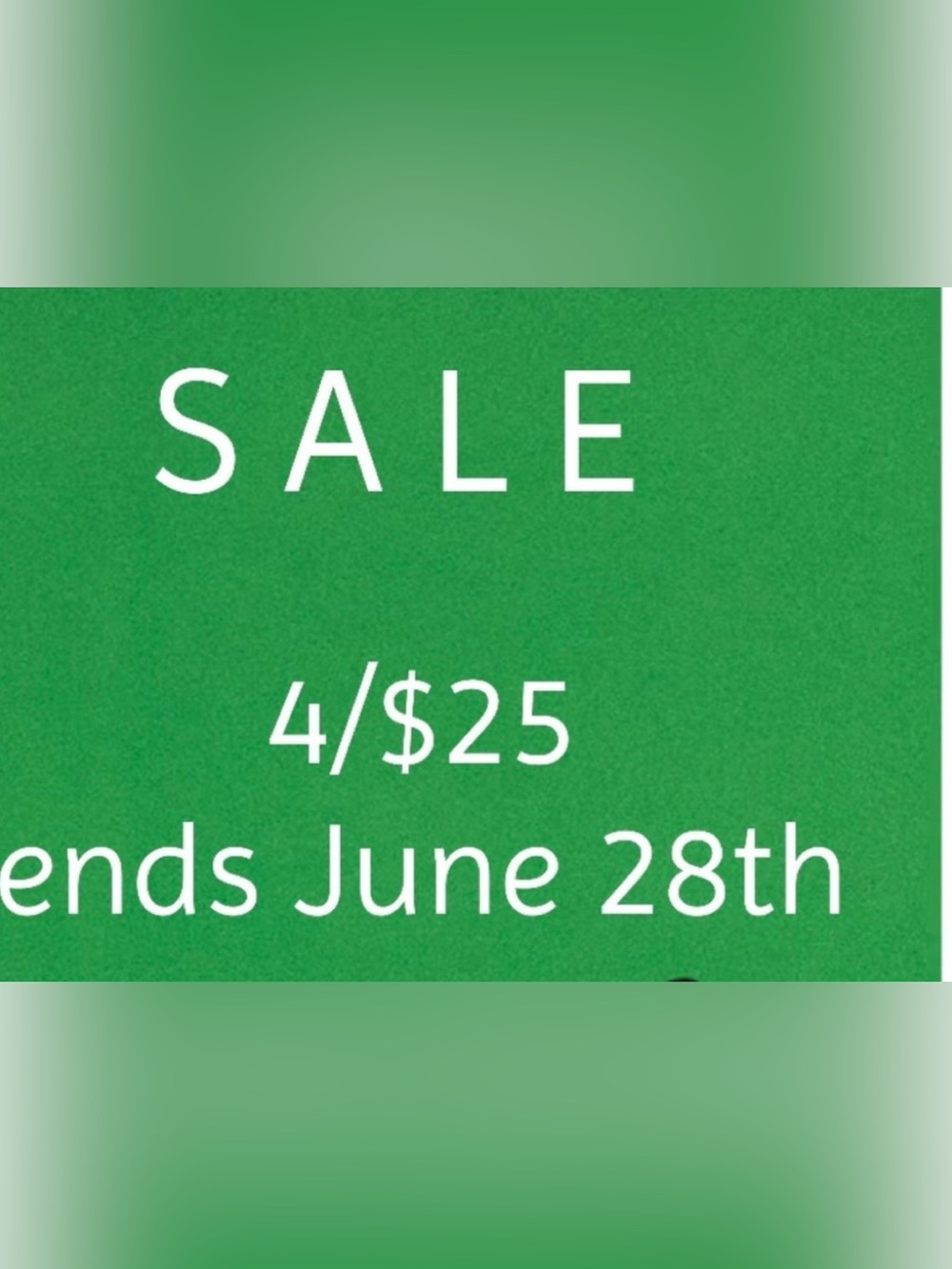 SALE 🟩 4/$25 on items marked with 🟩